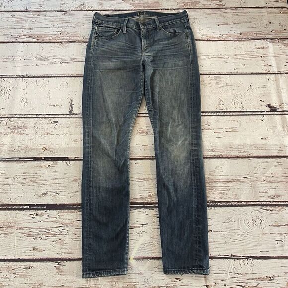 Citizens of‎ Humanity Thompson Jeans Womens Size 27 Ivory Mid Rise Crop Skinny - Picture 1 of 16